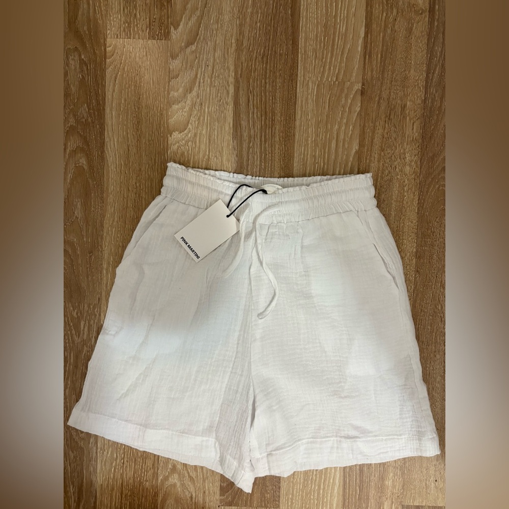 Brand New Tags Pink Martini White 100% Cotton Shorts